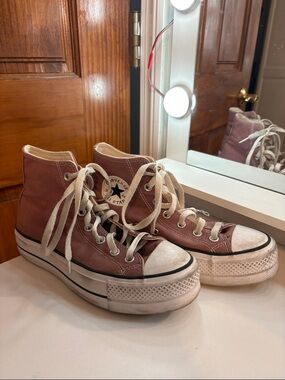 Converse High-Top Platform Sneakers - Mauve Pink/brown